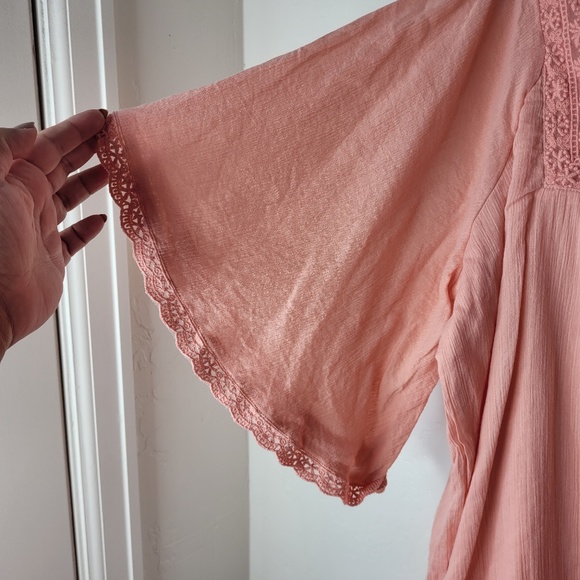 Blair Light Pink Embroidered Peasant Tunic Blouse - Picture 6 of 6